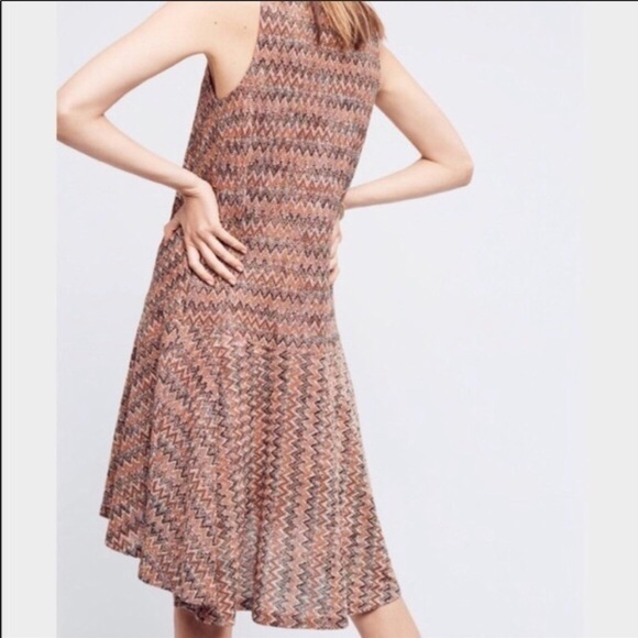 NEW Anthropologie Westwater Knit Dress XSP Chevron - Picture 3 of 14